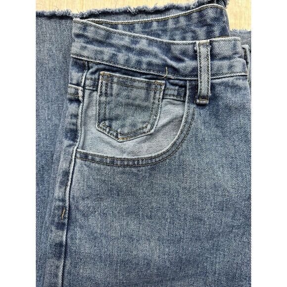 HDLTE Women Wide Leg Jeans High Waist Baggy Asymmetrical Waist Jeans Size Small - Picture 7 of 7